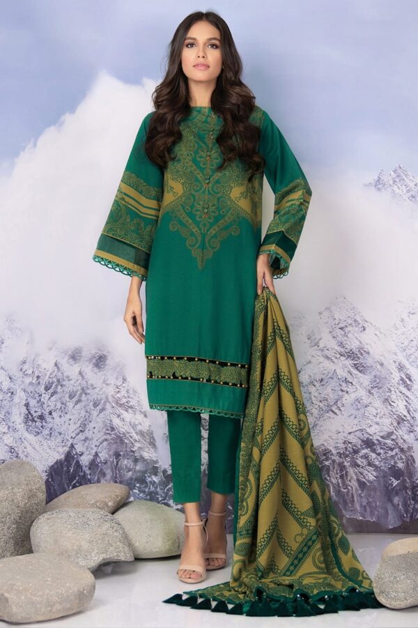 Sea Green & Brown Stitched Suit