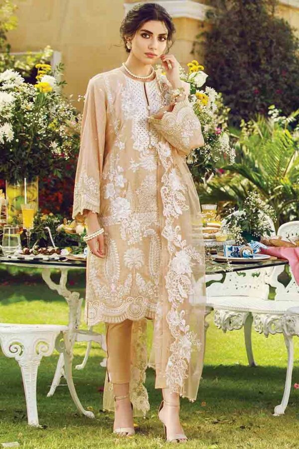 Elegant Fawn Embroidered Suit
