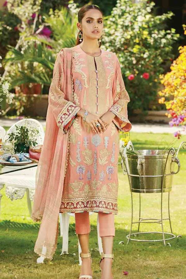 Elegant Peach Embroidered